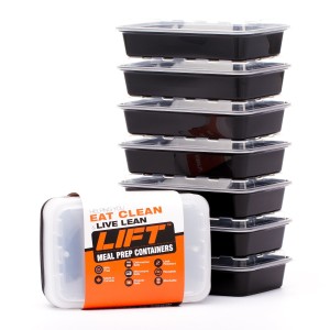 Black Meal Plan Prep Containers