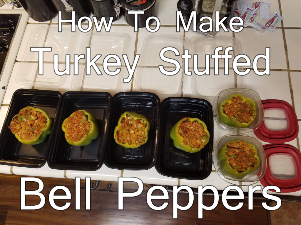 Healthy stuffed bell peppers made out of turkey